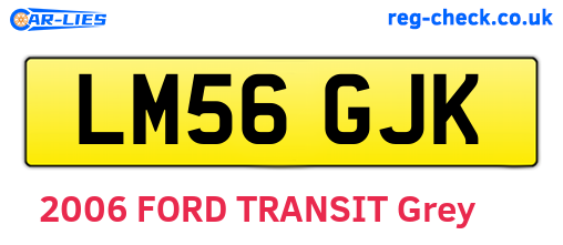 LM56GJK are the vehicle registration plates.