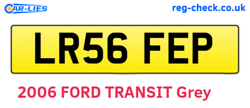 LR56FEP are the vehicle registration plates.