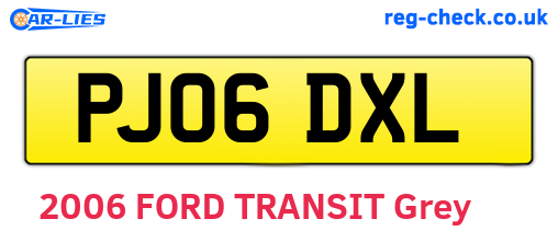 PJ06DXL are the vehicle registration plates.