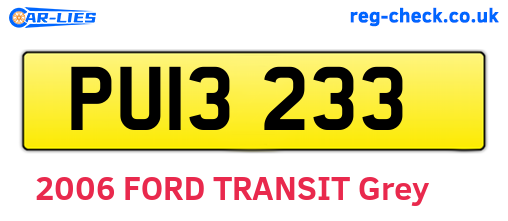 PUI3233 are the vehicle registration plates.