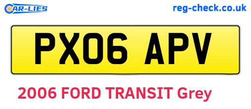 PX06APV are the vehicle registration plates.