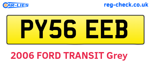 PY56EEB are the vehicle registration plates.