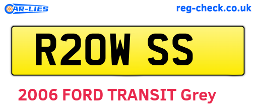 R20WSS are the vehicle registration plates.
