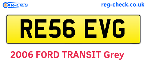 RE56EVG are the vehicle registration plates.