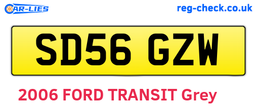 SD56GZW are the vehicle registration plates.