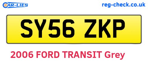 SY56ZKP are the vehicle registration plates.