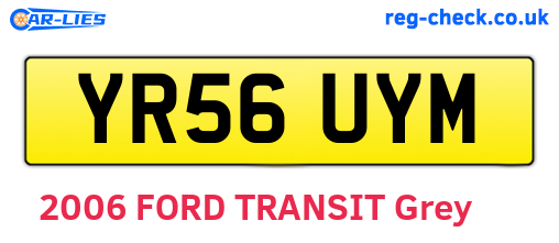 YR56UYM are the vehicle registration plates.