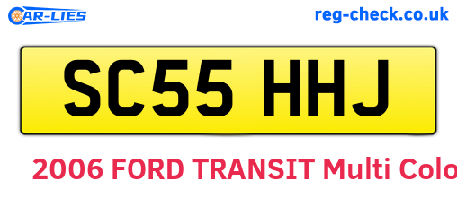 SC55HHJ are the vehicle registration plates.