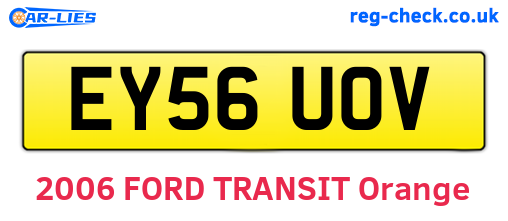 EY56UOV are the vehicle registration plates.