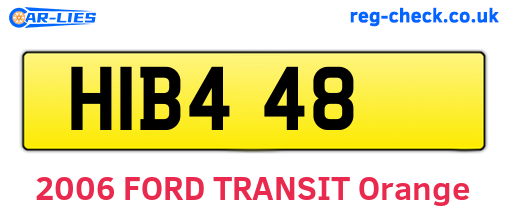 HIB448 are the vehicle registration plates.