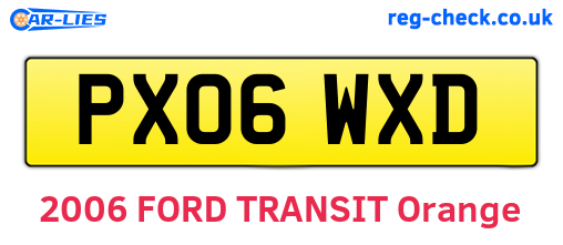 PX06WXD are the vehicle registration plates.