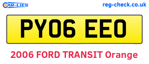 PY06EEO are the vehicle registration plates.