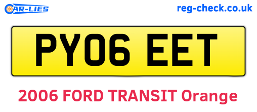 PY06EET are the vehicle registration plates.