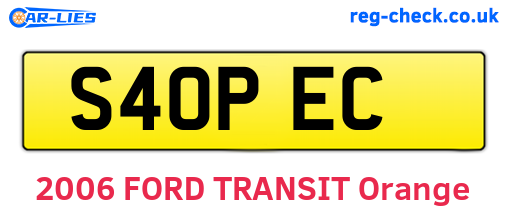 S40PEC are the vehicle registration plates.