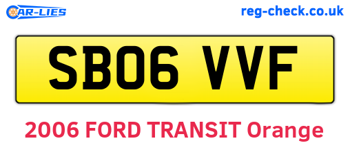 SB06VVF are the vehicle registration plates.