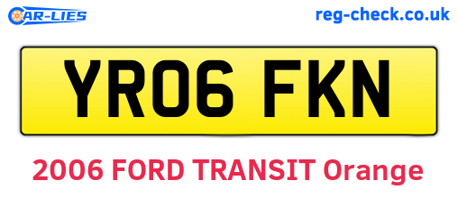 YR06FKN are the vehicle registration plates.