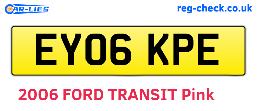EY06KPE are the vehicle registration plates.