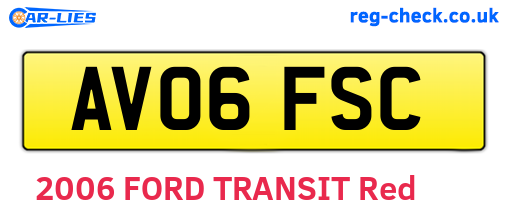 AV06FSC are the vehicle registration plates.