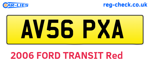 AV56PXA are the vehicle registration plates.
