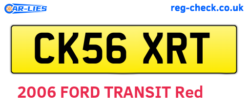 CK56XRT are the vehicle registration plates.