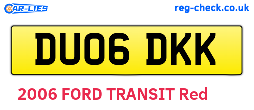 DU06DKK are the vehicle registration plates.