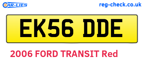 EK56DDE are the vehicle registration plates.