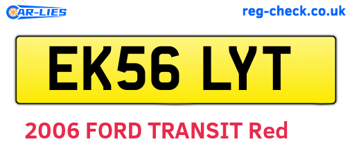 EK56LYT are the vehicle registration plates.
