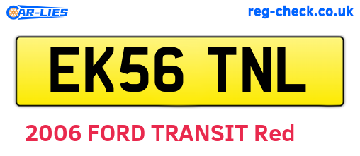 EK56TNL are the vehicle registration plates.