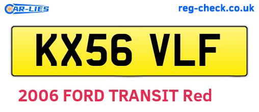 KX56VLF are the vehicle registration plates.