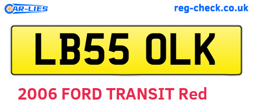 LB55OLK are the vehicle registration plates.