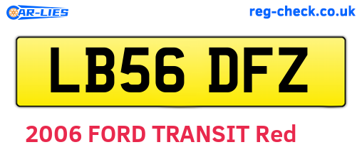 LB56DFZ are the vehicle registration plates.