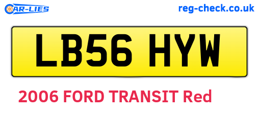 LB56HYW are the vehicle registration plates.