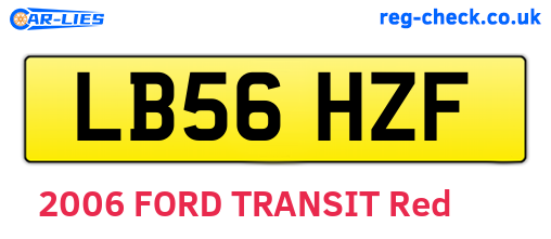 LB56HZF are the vehicle registration plates.