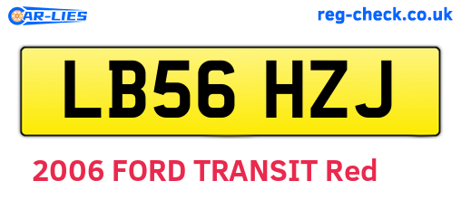 LB56HZJ are the vehicle registration plates.