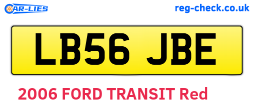 LB56JBE are the vehicle registration plates.