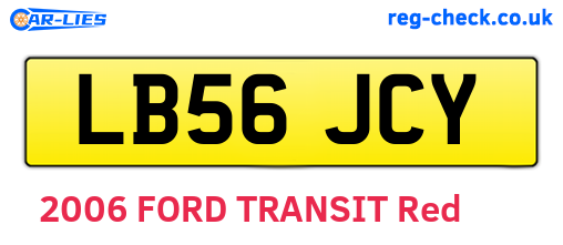 LB56JCY are the vehicle registration plates.