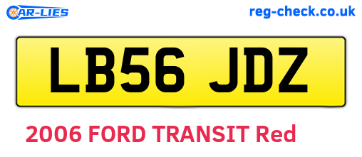 LB56JDZ are the vehicle registration plates.