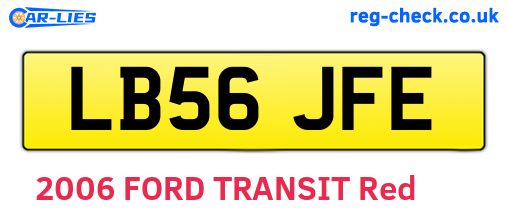 LB56JFE are the vehicle registration plates.