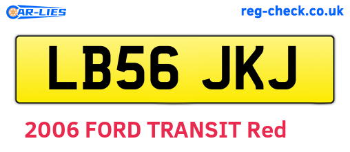 LB56JKJ are the vehicle registration plates.