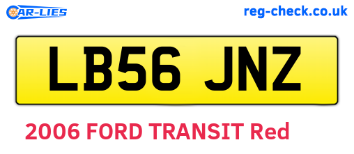 LB56JNZ are the vehicle registration plates.
