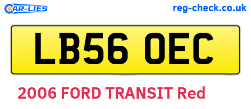 LB56OEC are the vehicle registration plates.