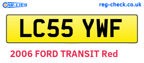 LC55YWF are the vehicle registration plates.