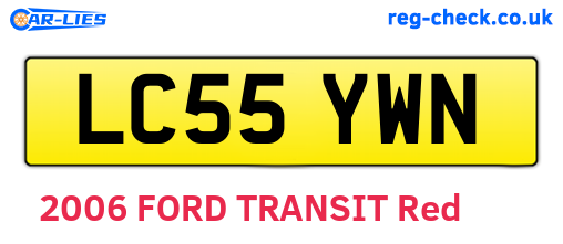 LC55YWN are the vehicle registration plates.