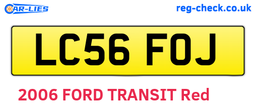 LC56FOJ are the vehicle registration plates.