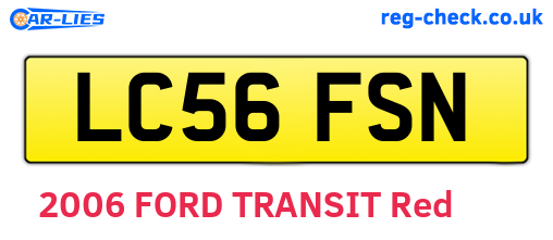 LC56FSN are the vehicle registration plates.