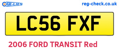 LC56FXF are the vehicle registration plates.