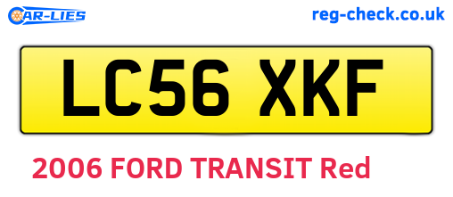 LC56XKF are the vehicle registration plates.