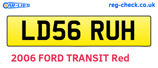 LD56RUH are the vehicle registration plates.