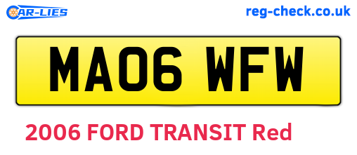 MA06WFW are the vehicle registration plates.