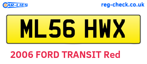 ML56HWX are the vehicle registration plates.